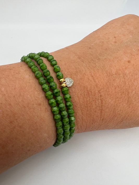 Bracelet élastique en facettes de bohème