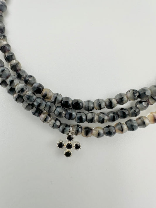 Mon CaJouX 2 en 1 Collier ou Bracelet Femme gris marbré