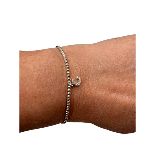 Mon Bracelet Cajoux en perles de 2mm argent massif montée sur élastique