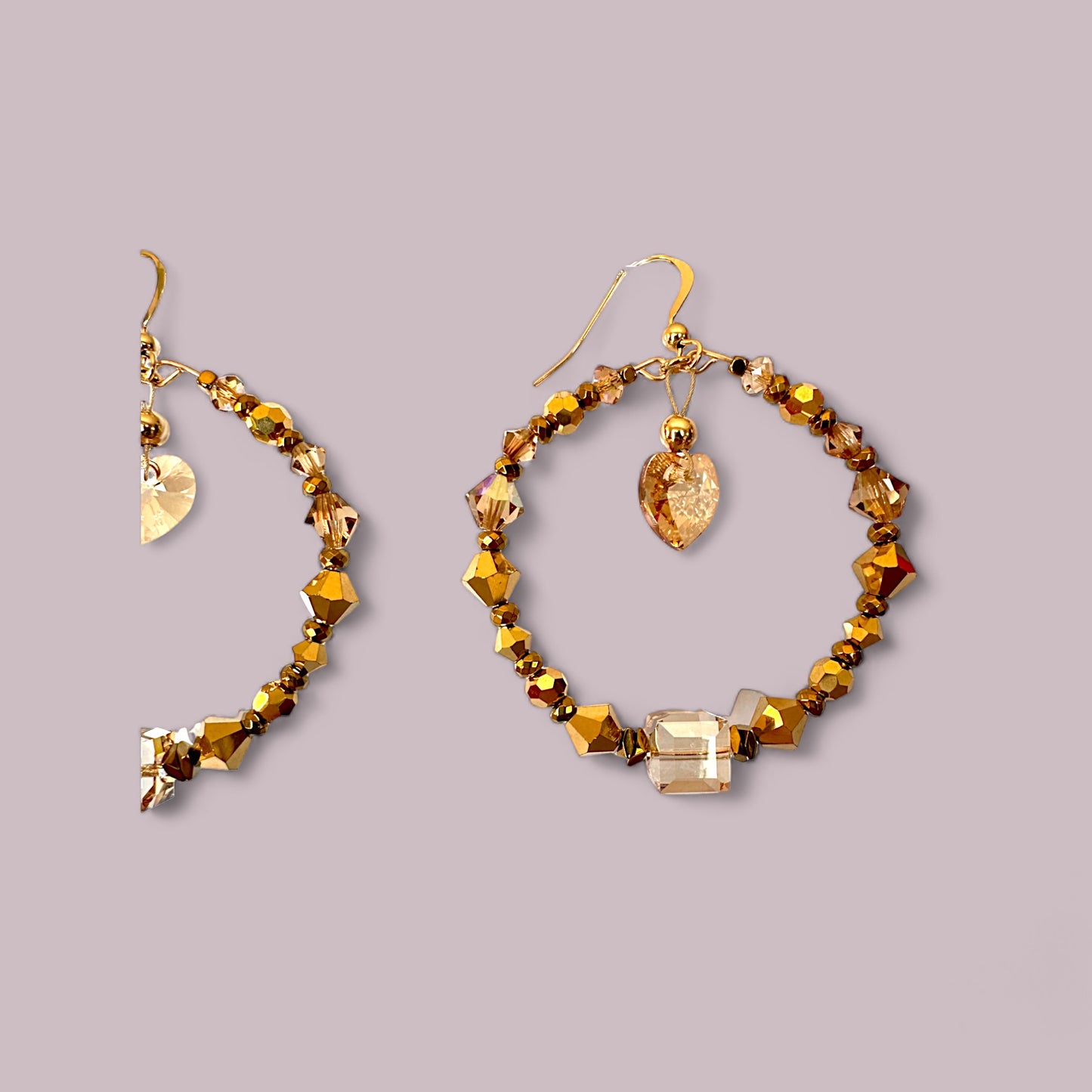 mes bijoux cajoux creoles swarovski couleur or