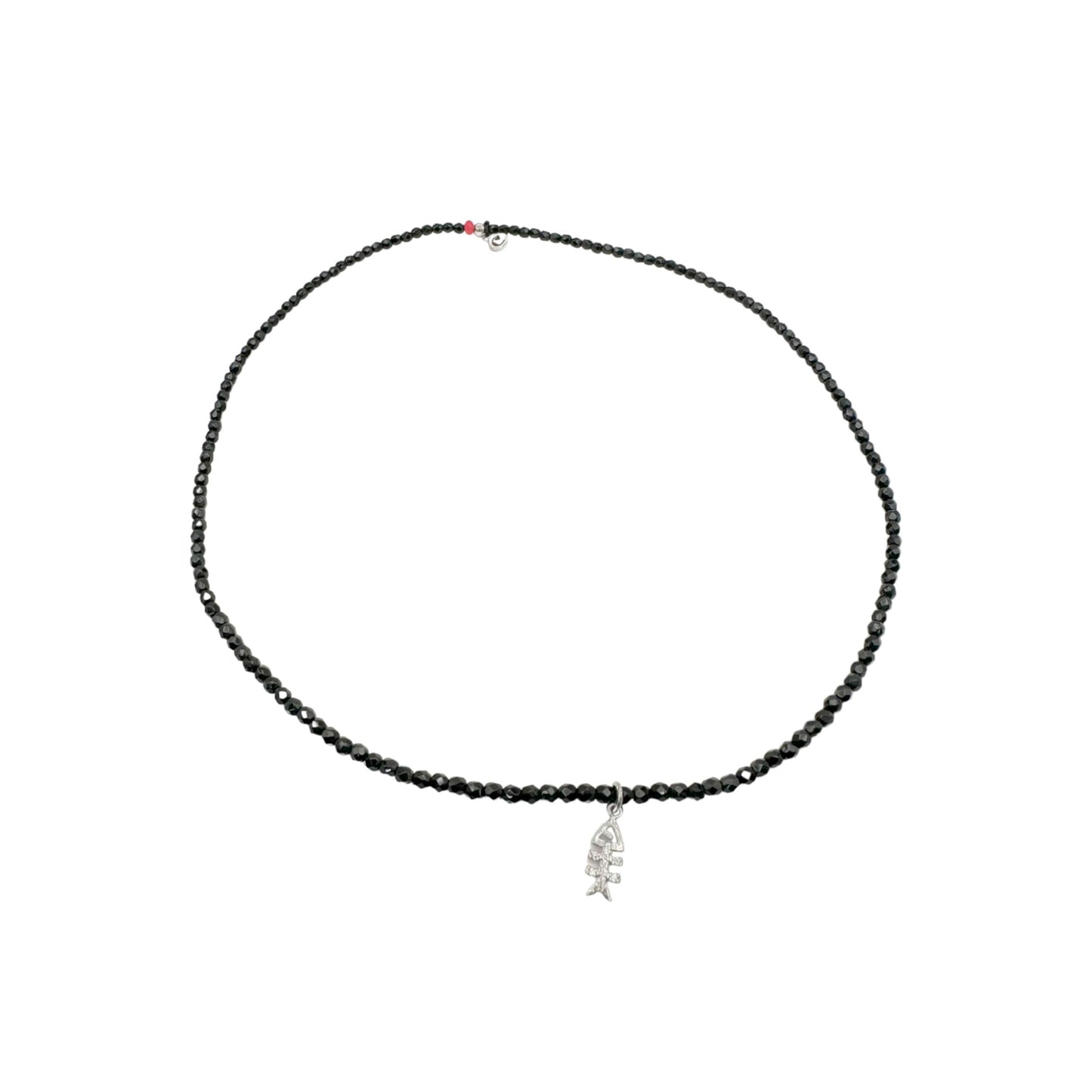 Mon CaJouX 2 en 1 Collier ou Bracelet Femme Poisson Noir et Breloque Argenté