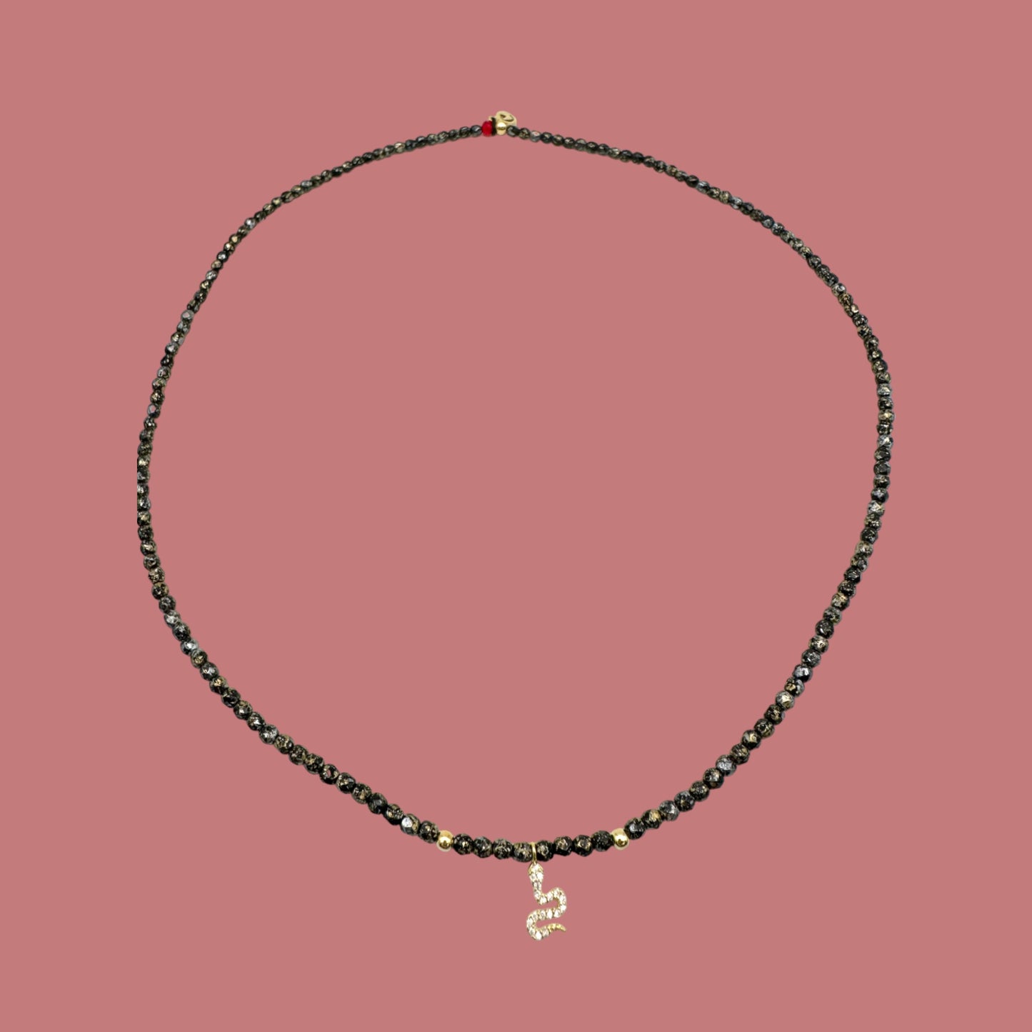 Mon CaJouX 2 en 1 Collier ou Bracelet Femme, Noir Or et Serpent