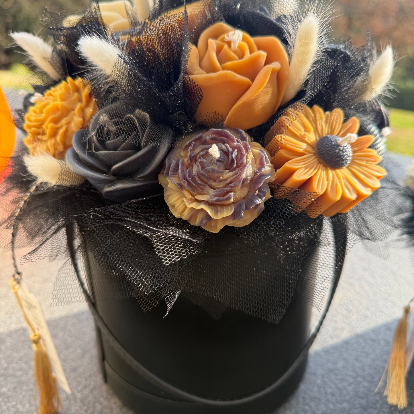 Bouquet de Fleurs en bougies CaJouX Parfumées à la  Cerice Noire L