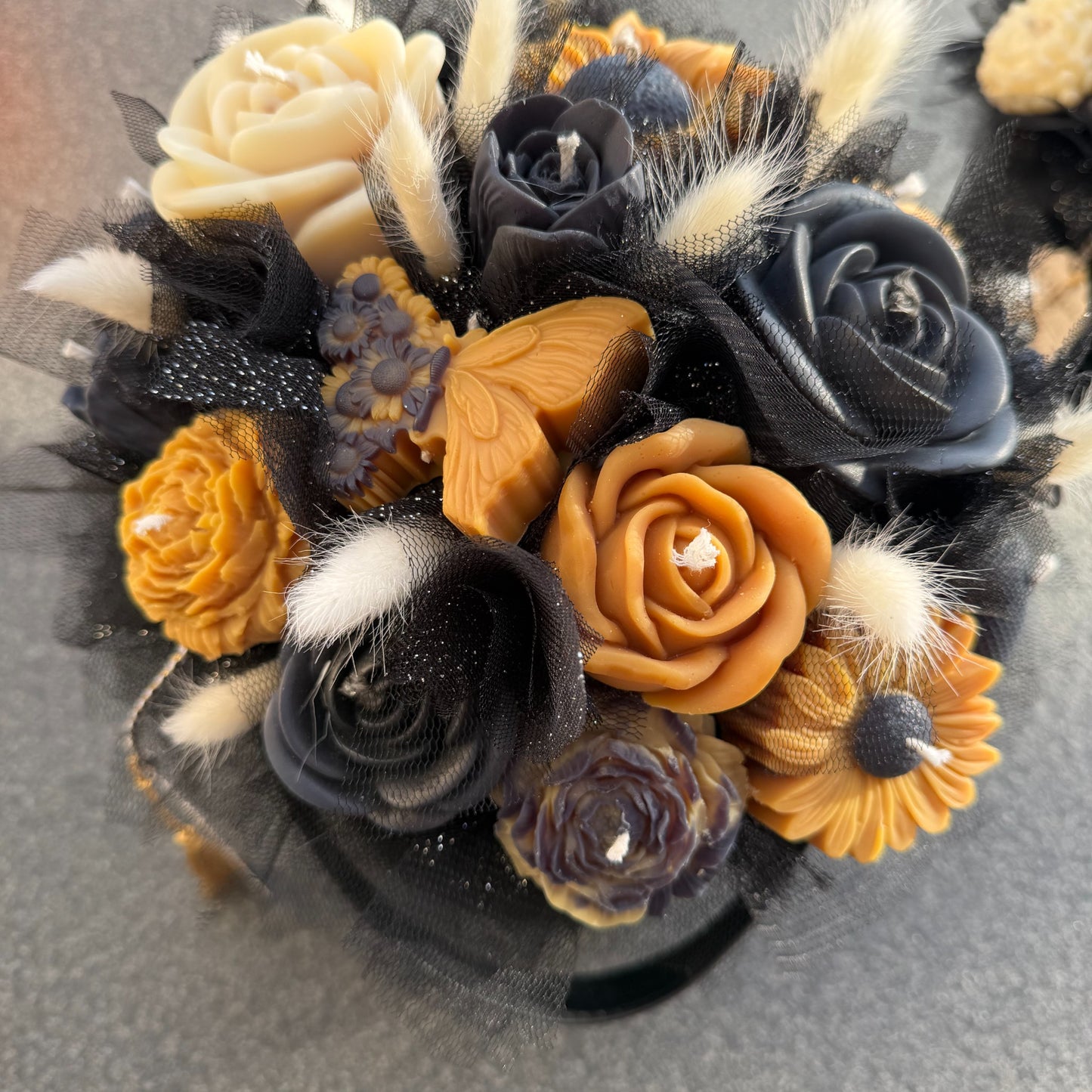 Bouquet de Fleurs en bougies CaJouX Parfumées à la  Cerice Noire L