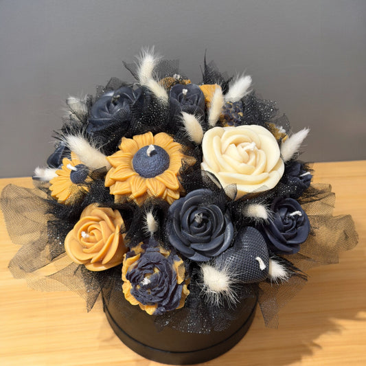 Bouquet de Fleurs en bougies CaJouX Parfumées à la  Cerice Noire L