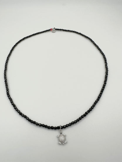 Mon CaJouX 2 en 1 Collier ou Bracelet Femme Tortue Noir et Argenté
