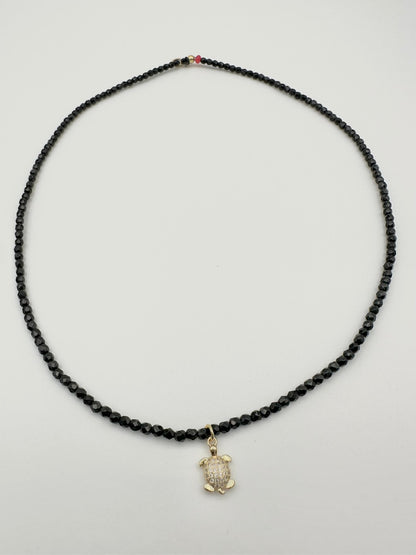 Mon CaJouX 2 en 1 Collier ou Bracelet Femme Tortue Noir et Or