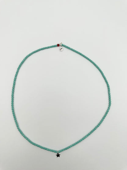 Mon CaJouX 2 en 1 Collier ou Bracelet Femme Turqouise Étoile argent