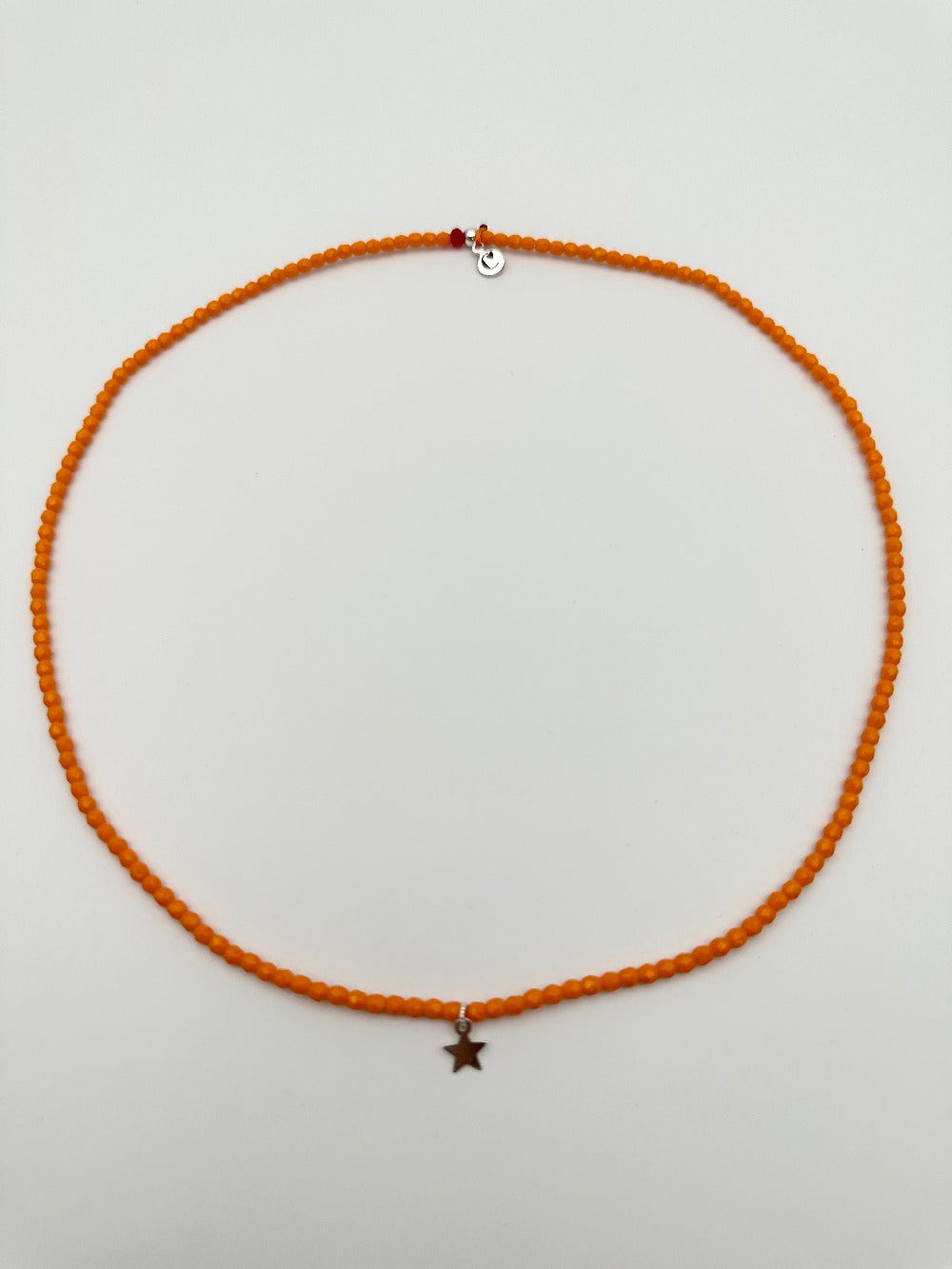 Mon Cajoux 2 en 1 en facettes de bohèmes Orange et ça petite breloque étoile en argent massif