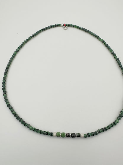 Mon CaJouX  2 en 1 Collier ou Bracelet Femme Vert marbré