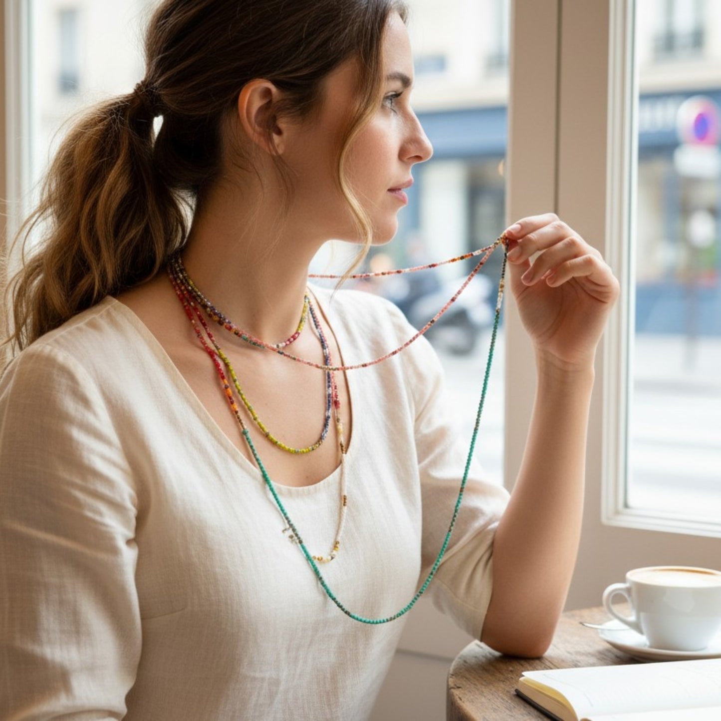 Bracelet 7 tours ou collier multicolore en pierres naturelles – Bijou bohème fait main | Mes Bijoux CaJouX