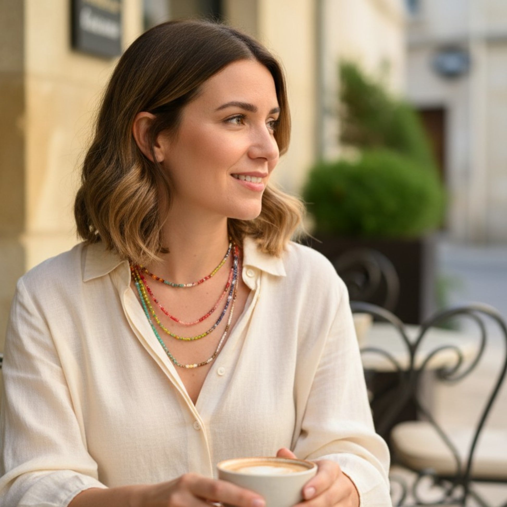 Bracelet 7 tours ou collier multicolore en pierres naturelles – Bijou bohème fait main | Mes Bijoux CaJouX