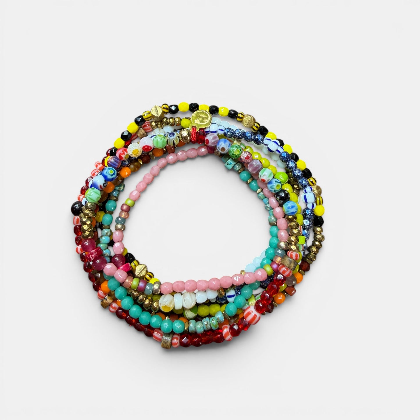 Bracelet 7 tours ou collier multicolore en pierres naturelles – Bijou bohème fait main | Mes Bijoux CaJouX