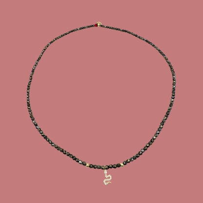 Mon CaJouX 2 en 1 Collier ou Bracelet Femme, Noir Or et Serpent
